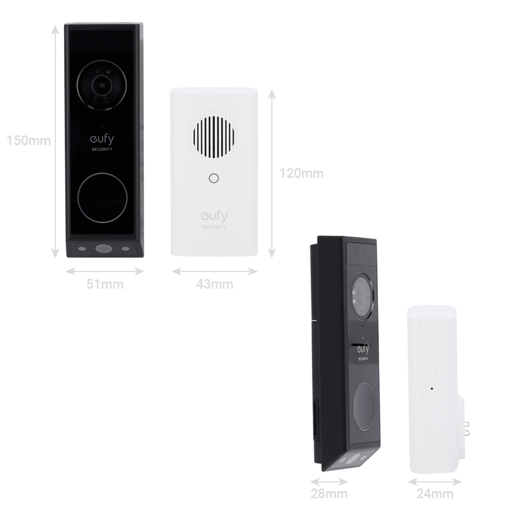 EUFY-DOORBELL-E340-KIT / Kit de sonnette / Wi-Fi / 2K / IP 65