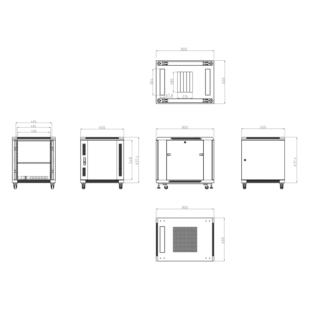 RACK-18UFN-8D / Baie informatique 18U FN rack de 19"