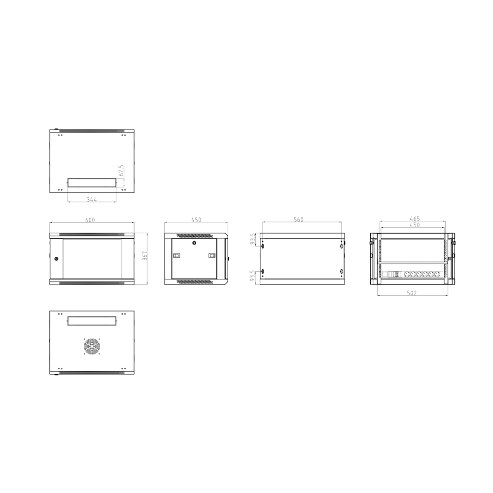 RACK-6UF / Armoire rack pour mur