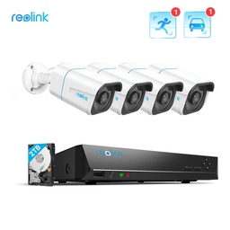 [RLK8-810B4-A 4K] Kit Vidéosurveillance REOLINK Intelligente 4 caméras 4K 8MP NVR 8 ports POE