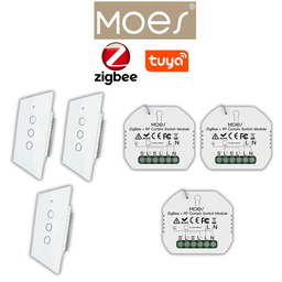 [PACKMO-Z-VRI-3] Pack 3 Zigbee volet interrupteur sans fil (3 boutons) / PACKMO-Z-VRI-3