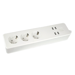 [NVS-PWSTRIPF-W] Multiprise intelligente 3 prises Schuko F et 4 prises USB NIVIAN