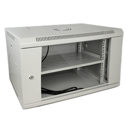 [RACK-6UG] Baie Informatique Blanc 6U + plateau +bandeau 6 prises 220V+ ventilateur