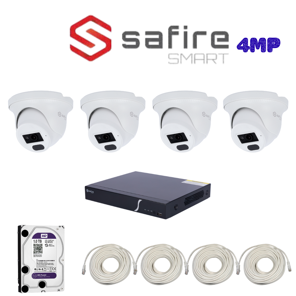 PACK 4 CAMERA SAFIRE SMART 4MP-IP / PACK-SFSMART-IP-4-4MP