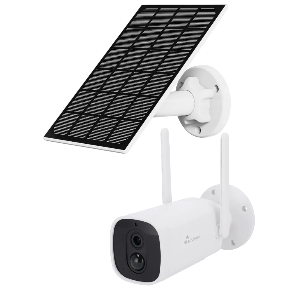 Nivian Caméra Extérieure Solaire Wi-Fi (Batterie incluse) 1080p (NVS-06BATSOLAR)