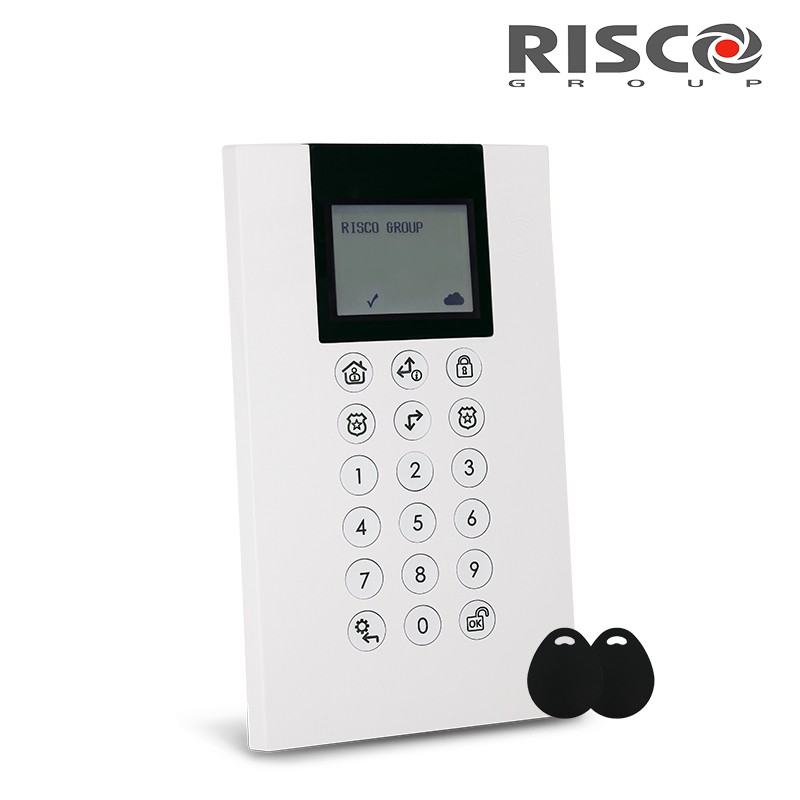 RISCO - CLAVIER LCD SANS FIL PANDA - AVEC LECTEUR DE PROXIMITE + 2 TAGS