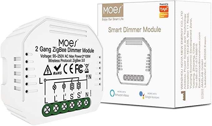 Module Dimmer 2 canaux ZigBee MOES / MS-105BZ