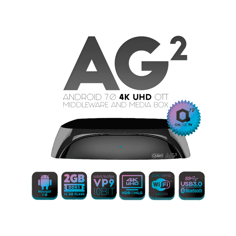 Qviart BOX IPTV 4K Wifi intégré 2.4/5Ghz / QTVG2