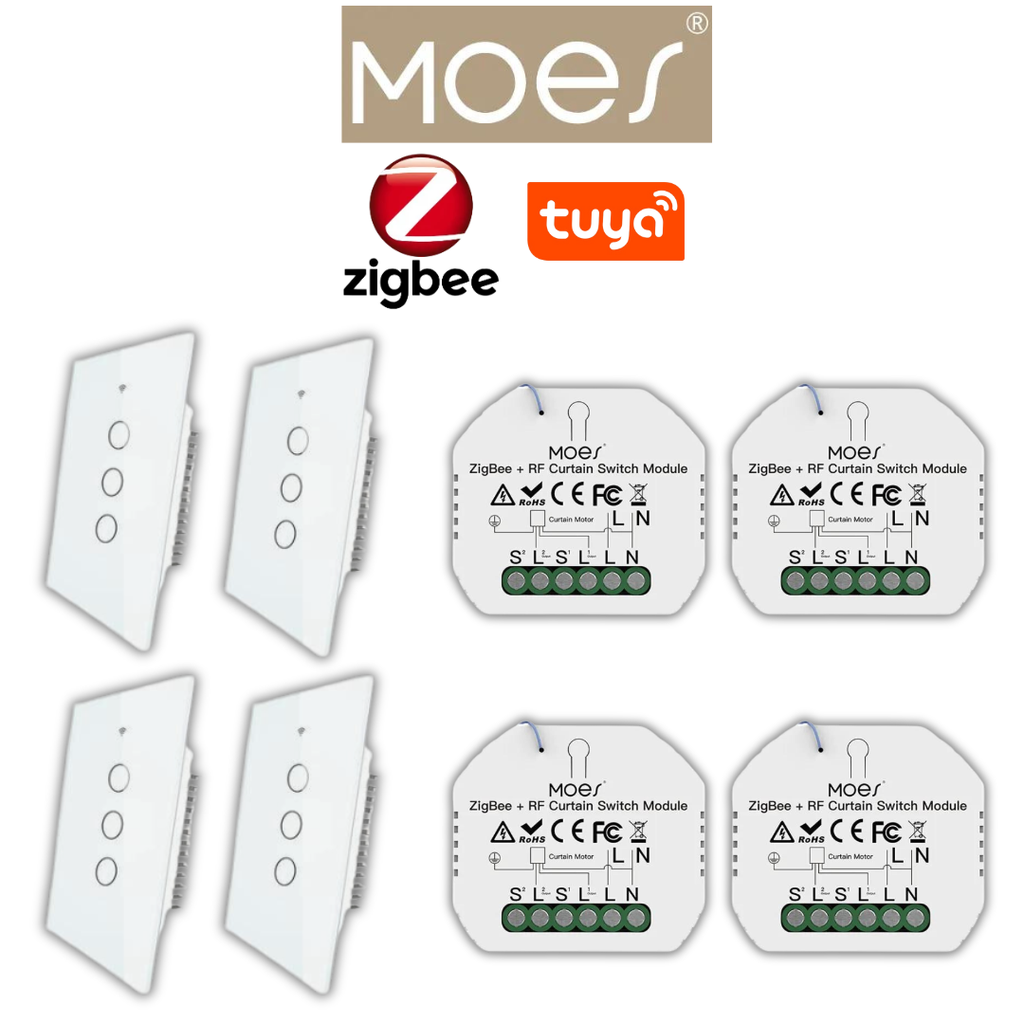 Pack 4 Zigbee volet interrupteur sans fil (3 boutons) / PACKMO-Z-VRI-4