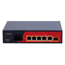 [SF-SW0604HIPOE-GF-65] Safire Switch Hi-PoE 4 ports PoE + 1 Uplink RJ45 + 1 Uplink SFP / SF-SW0604HIPOE-GF-65
