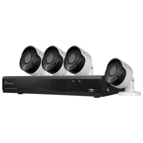 [NV-KIT81-4CAM-5M] Kit Vidéosurveillance Nivian 5MP (NV-KIT81-4CAM-5M) - 4 caméras incluses (Enregistreur jusqu'à 8 caméras) 